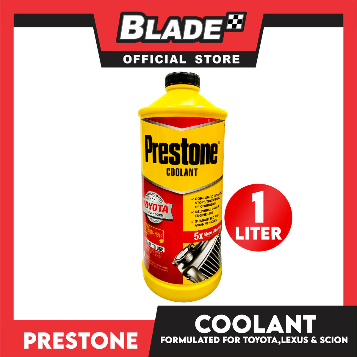 Prestone Asian Vehicles Coolant 1L (Red) for Toyota, Lexus, Scion Vehicles