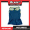 Pet Dress Blue with Flower Collar and Green Button Design DG-CTN185L (Large)