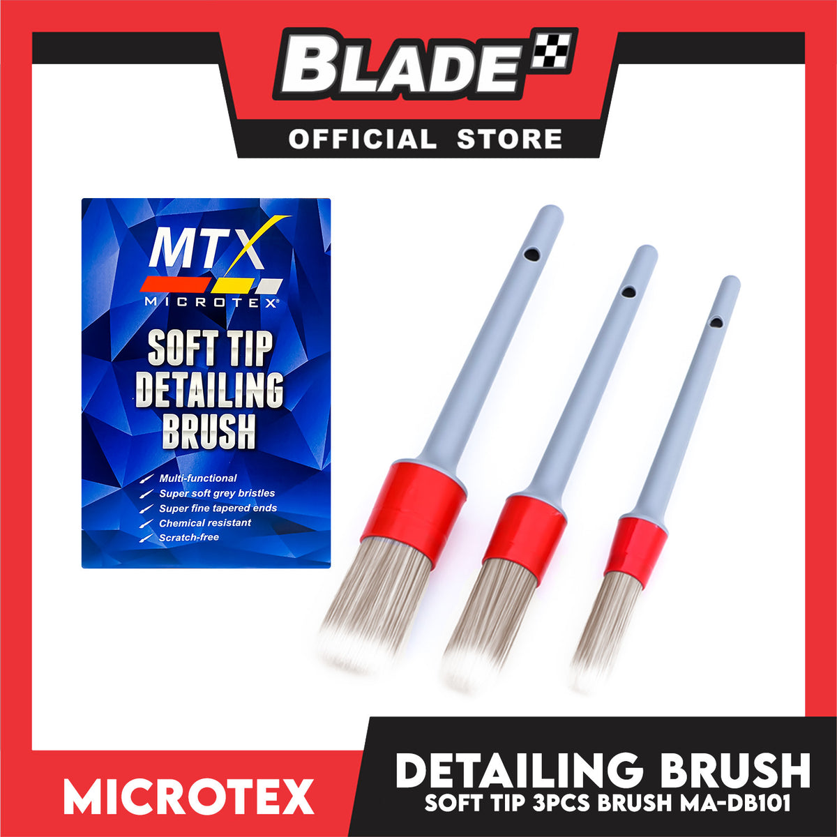 Microtex Soft Tip Detailing Brush Set of 3pcs MA-DB101