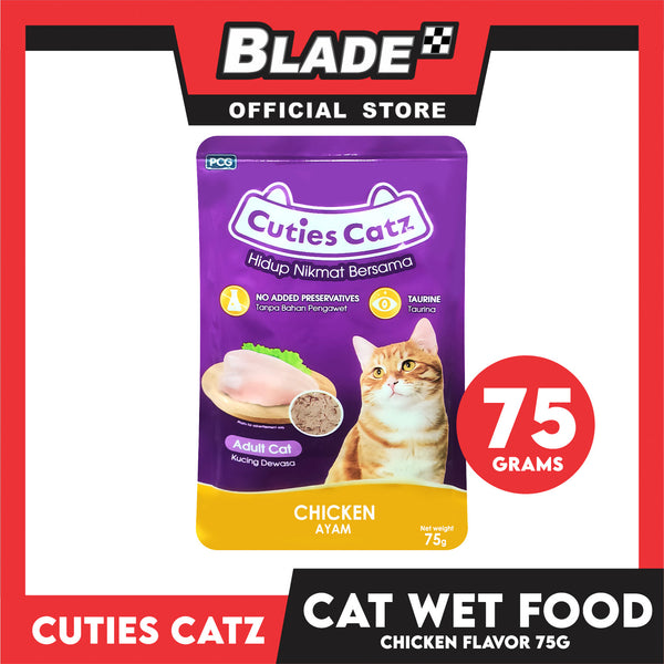 Cuties Catz Chicken Flavor Cat Wet Food for Adult Cat 75g