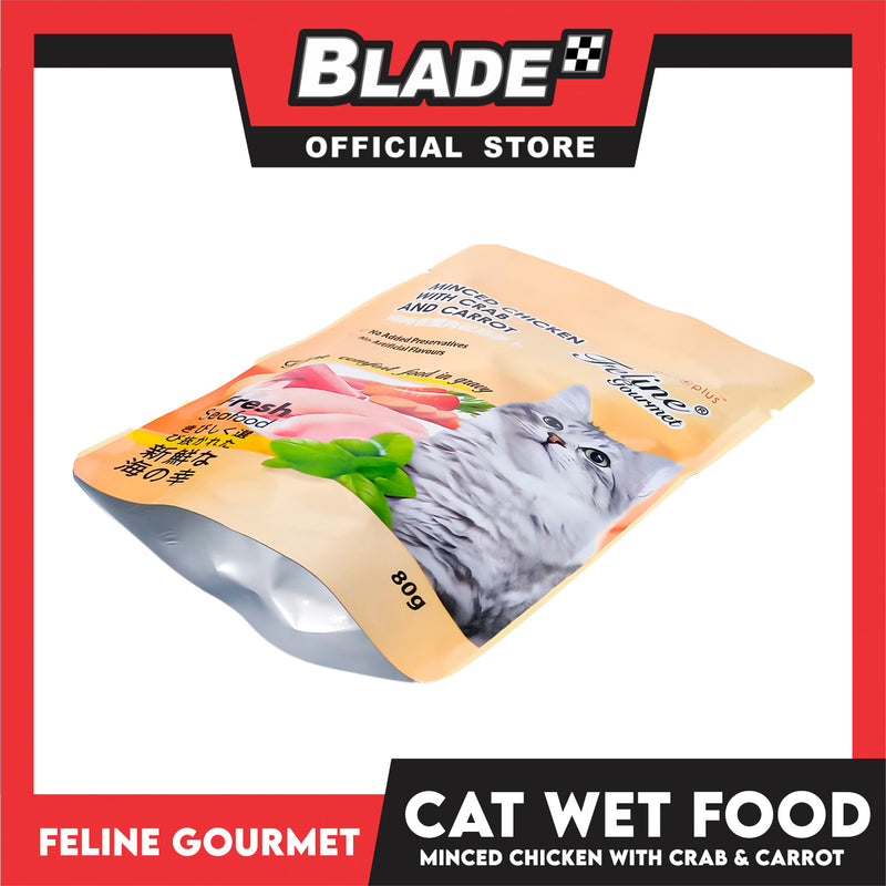 Feline Gourmet Minced Chicken with Crab and Carrot Cat Wet Food 80g