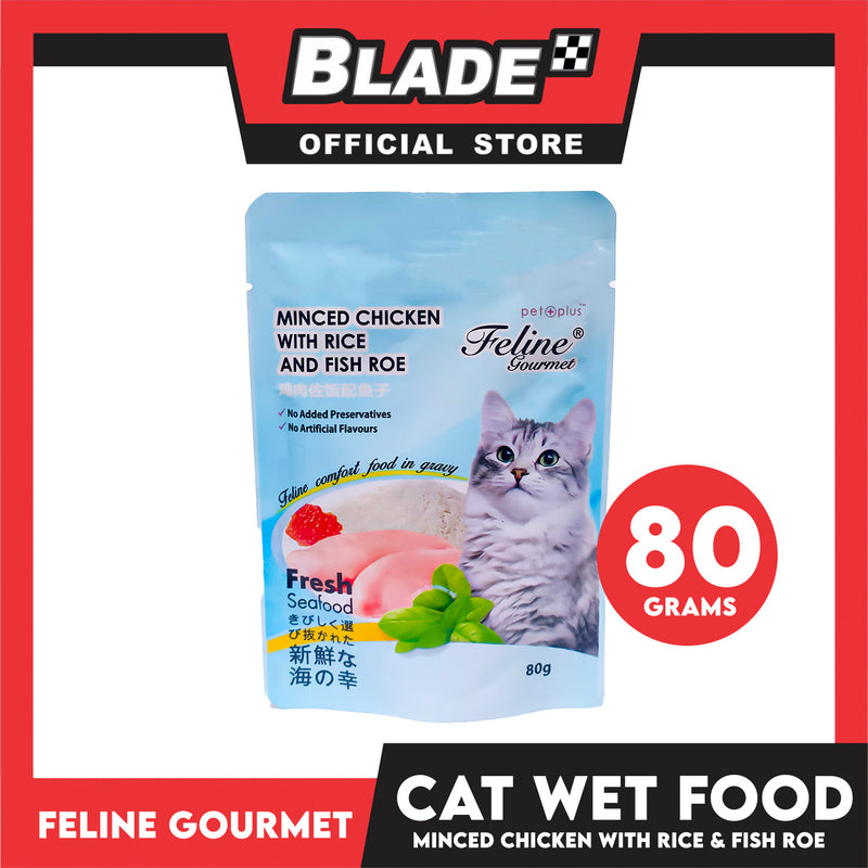 Feline Gourmet Minced Chicken with Rice and Fish Roe Cat Wet Food 80g ...