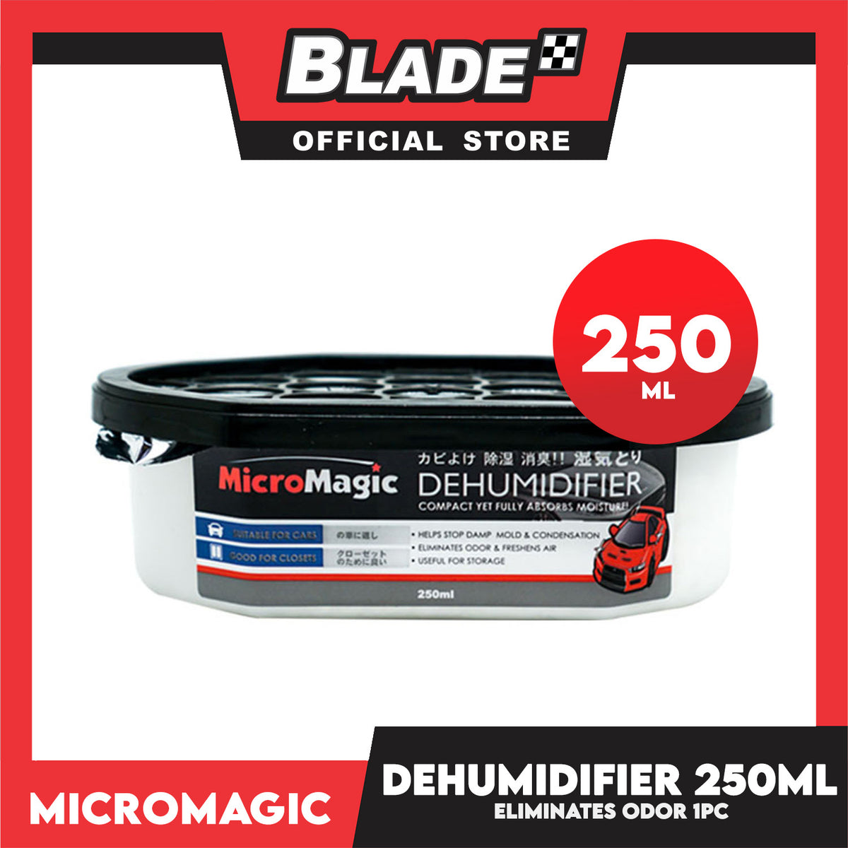 Micromagic Dehumidifier 250ml- Eliminates Musty Odor, Suitable for your car and closets