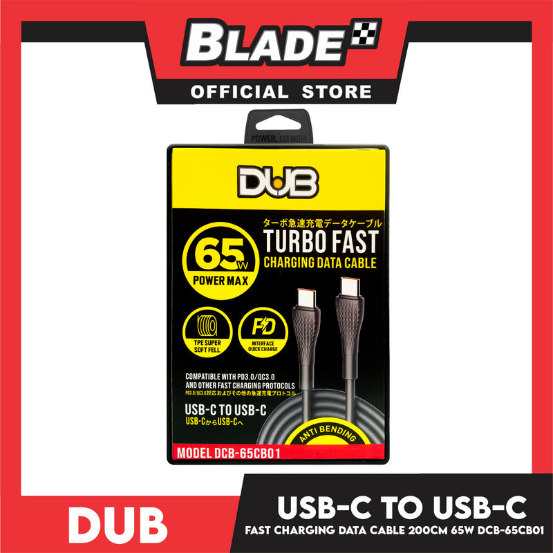 Dub USB-C to USB-C Fast Charging Data Cable 200cm 65W Power Max DCB-65CB01