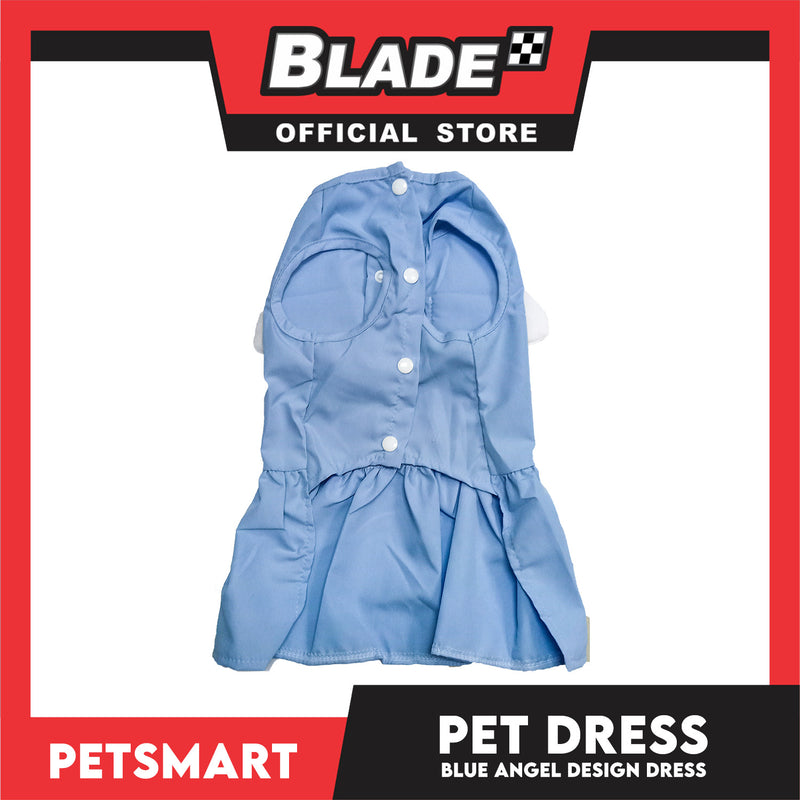 Pet Dress Blue Angel Design (Large) Pet Clothes