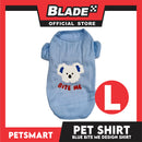 Pet Shirt Blue Color Bite Me Design (Large) for Cats and Dogs