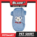 Pet Shirt Blue Color Bite Me Design (Large) for Cats and Dogs