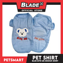Pet Shirt Blue Color Bite Me Design (Large) for Cats and Dogs