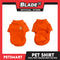 Pet Shirt Pizza Print Orange (Medium) for Cats and Dogs Pet Clothes
