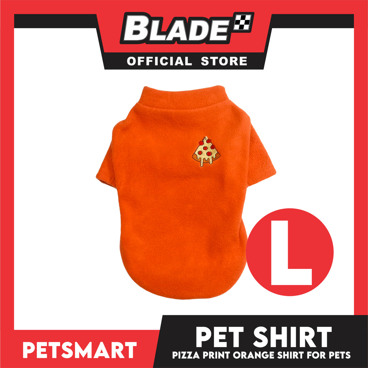 Pet Shirt Pizza Print Orange (Large) for Cats and Dogs Pet Clothes