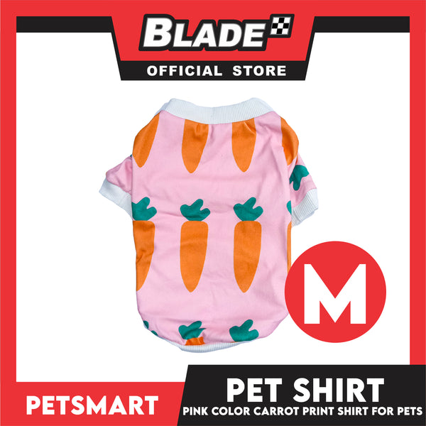 Pet Shirt Pink Color Carrot Print Shirt (Medium) for Cats and Dogs Pet Clothes